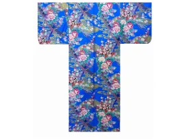 Kimono satin femme "petite princesse" - bleu