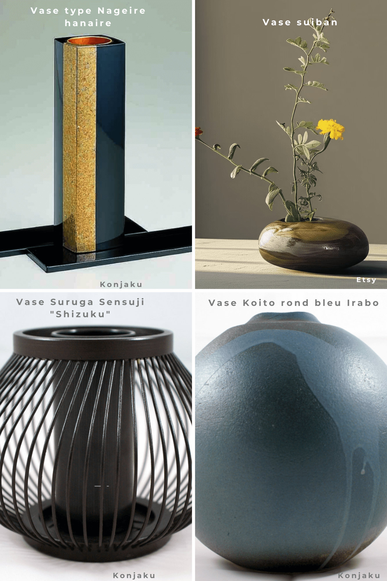 Différents types de vases pour l’ikebana et l’art floral