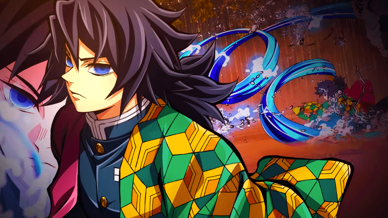 Demon Slayer: Kimetsu no Yaiba - Giyu Tomioka et son kimono bicolore au motif Bishamon-kikkou - source : Game Rant