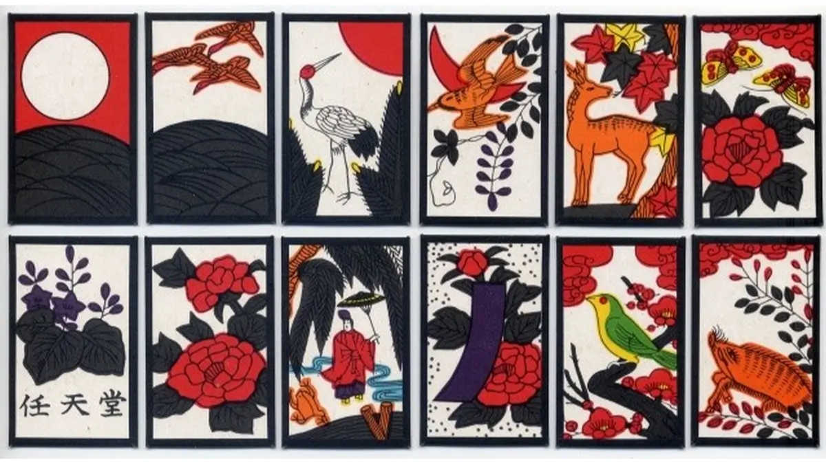 Jeu de cartes traditionnel Hanfuda, le jeu des fleurs — source : Tiandi