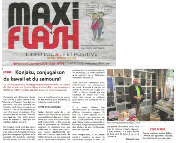 Article du journal Maxiflash Colmar au sujet de Konjaku