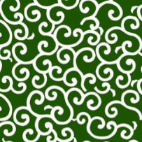 motif de vigne karakusa blanc sur fond vert - source PolinaCouture