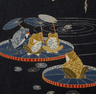 motif de grenouilles kaeru - source Couleurs Japon