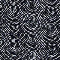 motif Samekomon blanc sur fond bleu - source PolinaCouture