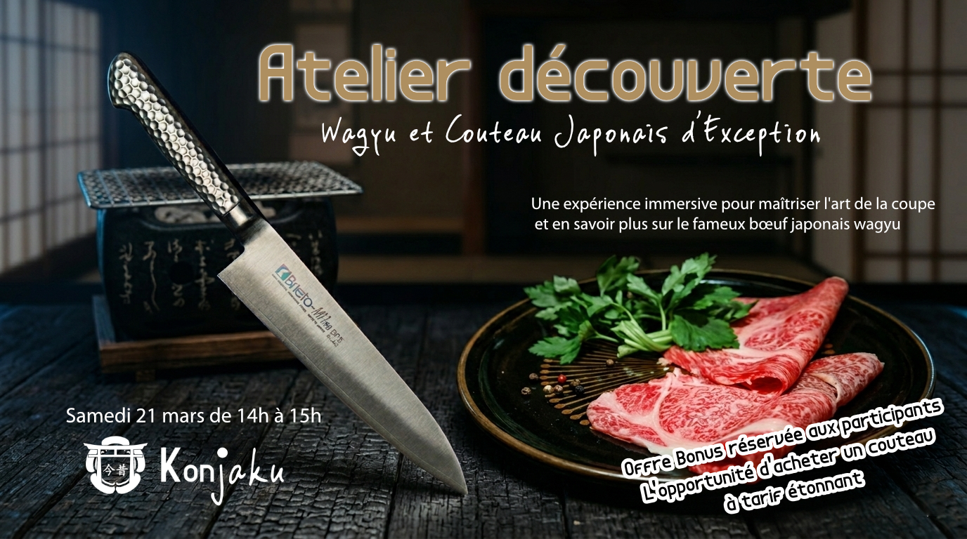 affiche atelier wagyu & couteau japonais