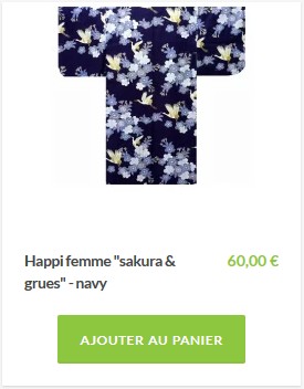 Happi femme sakura et grue
