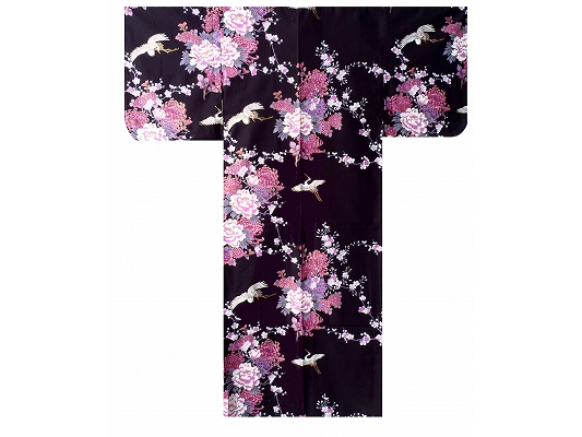 Gruesamp; Envol Kimono Noir Femme De Satin Pivoines oeBdWrCx