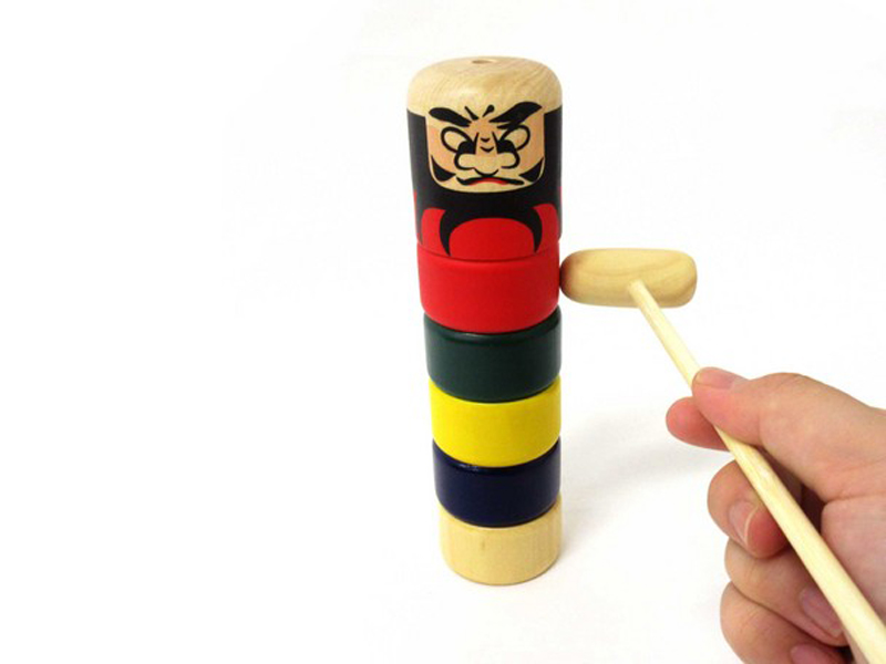 jeu daruma otoshi japonais en bois