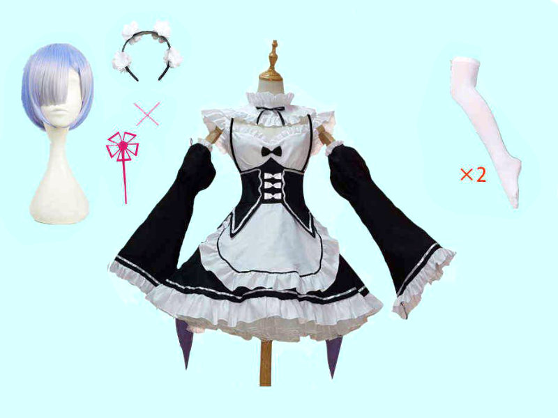 Cosplay Re Zero Rem Maid