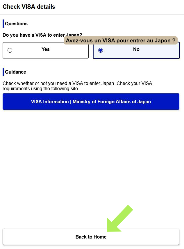s'identifier sur Visit Japan Web - écran 5