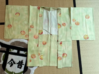 Haori en soie seconde main - vert pomme