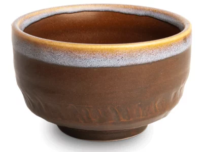 Chawan / Bol &agrave; matcha Brun &agrave; bord clair