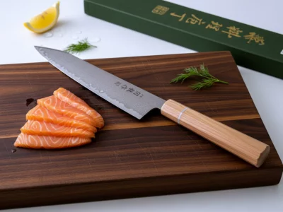 Couteau Japonais Damas Kiritsuke 180mm manche octogonal