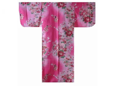 Yukata enfant "poupée japonaise" rose 9-10 ans