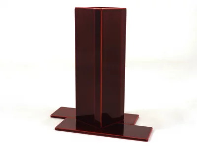Vase rouge 6,3x6,3x19 cm - laque Hida Shunkei