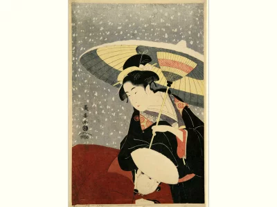Estampe japonaise "La poétesse Sushiki" - ukiyo-e