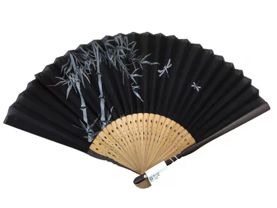 Eventail homme "Bambou" noir