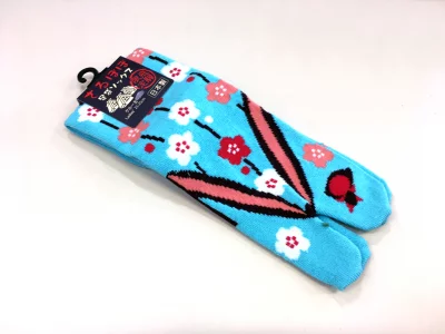 Chaussettes Tabi 23-25cm turquoise sarubobo