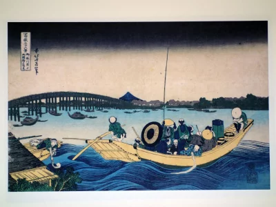 Estampe japonaise "Pont Ryogoku" - 36 vues du Mont Fuji - Hokusai