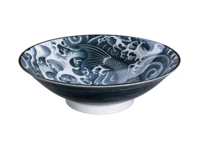 Grand bol menbachi "carpe koï" noir