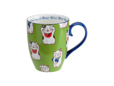 Tasse maneki neko verte kawaii