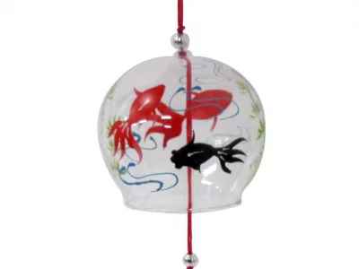 Furin en verre "Poissons Rouges"