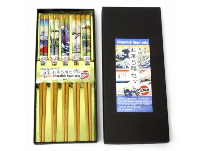 Lot 5 paires de baguettes "Ukiyoe -zen"