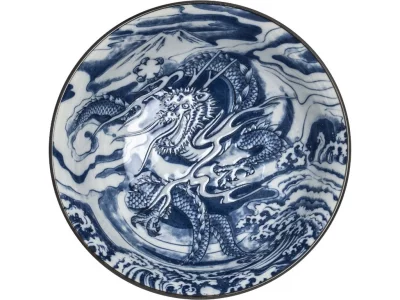Bol à Ramen Dragon relief bleu