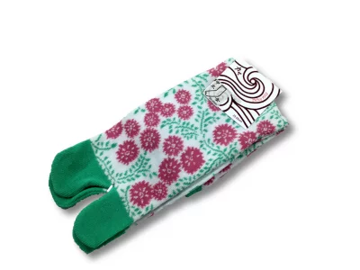 Chaussettes tabi chardons roses 23-25cm