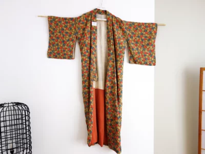 Kimono en soie seconde main - momiji