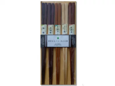 Lot de 5 paires de baguettes essences de bois variées