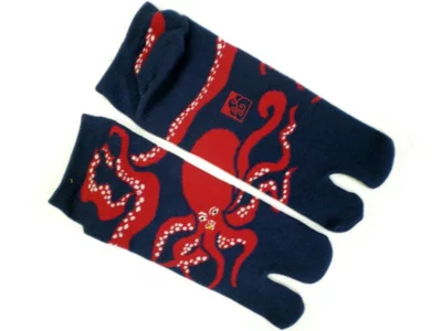 Chaussettes tabi Poulpe rouge 25-28cm