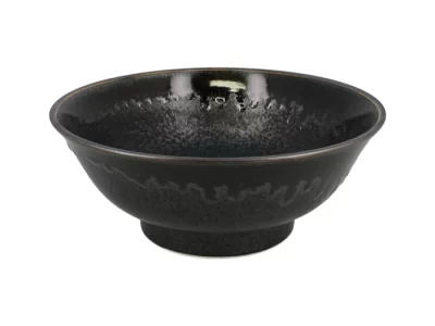 Bol à ramen noir avec bord épais