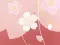 Noren Pluie de sakura sur fond rose