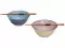 Set de 2 bols à riz "asanoha" rose & bleu avec baguettes