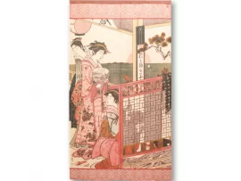 Noren estampe "Saison estivale &agrave; Takanawa" | Utamaro Kitagawa