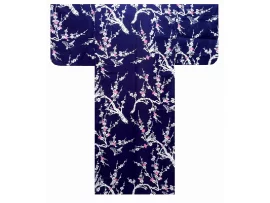 Yukata femme "fleur de prunier" - navy - taille M