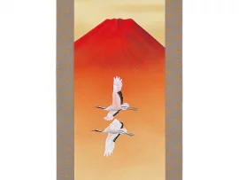 Kakejiku Aka Fuji & grues 37x185cm A403