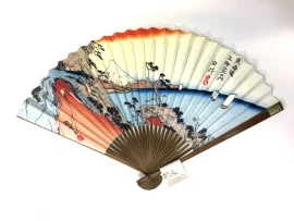 Eventail Hokusai vue Fuji papier