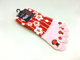 Chaussettes 5 doigts 23-25cm rose sarubobo