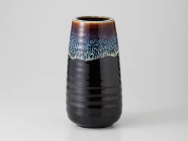 Vase cylindrique en émail Tenmoku