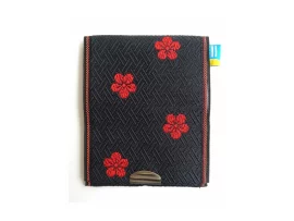 Porte-monnaie / porte-carte tatami beri - fleur rouge
