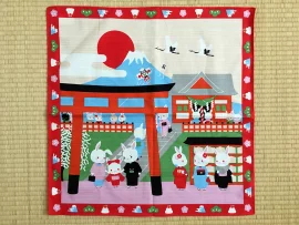 Furoshiki fantaisie Fuji & Torii 50cm