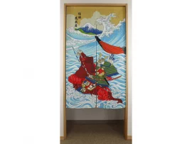 Noren Ukiyoe "Samourai & Fuji"