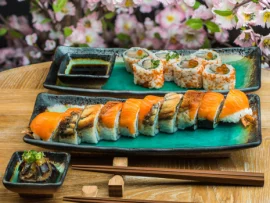 Set à sushi turquoise craquelé