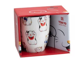 Tasse maneki neko blanche kawaii