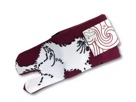 Chaussettes tabi lapin fond bordeaux 23-25cm