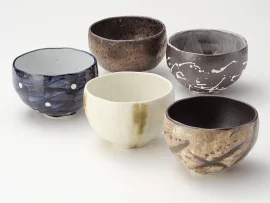 Coffret 5 tasses coupe ronde coloris variés