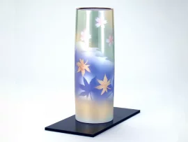 Vase cylindrique "sakura & momiji" pastel | Kutani
