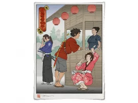 Estampe ukiyo-e "Un Trio d'Outsiders"